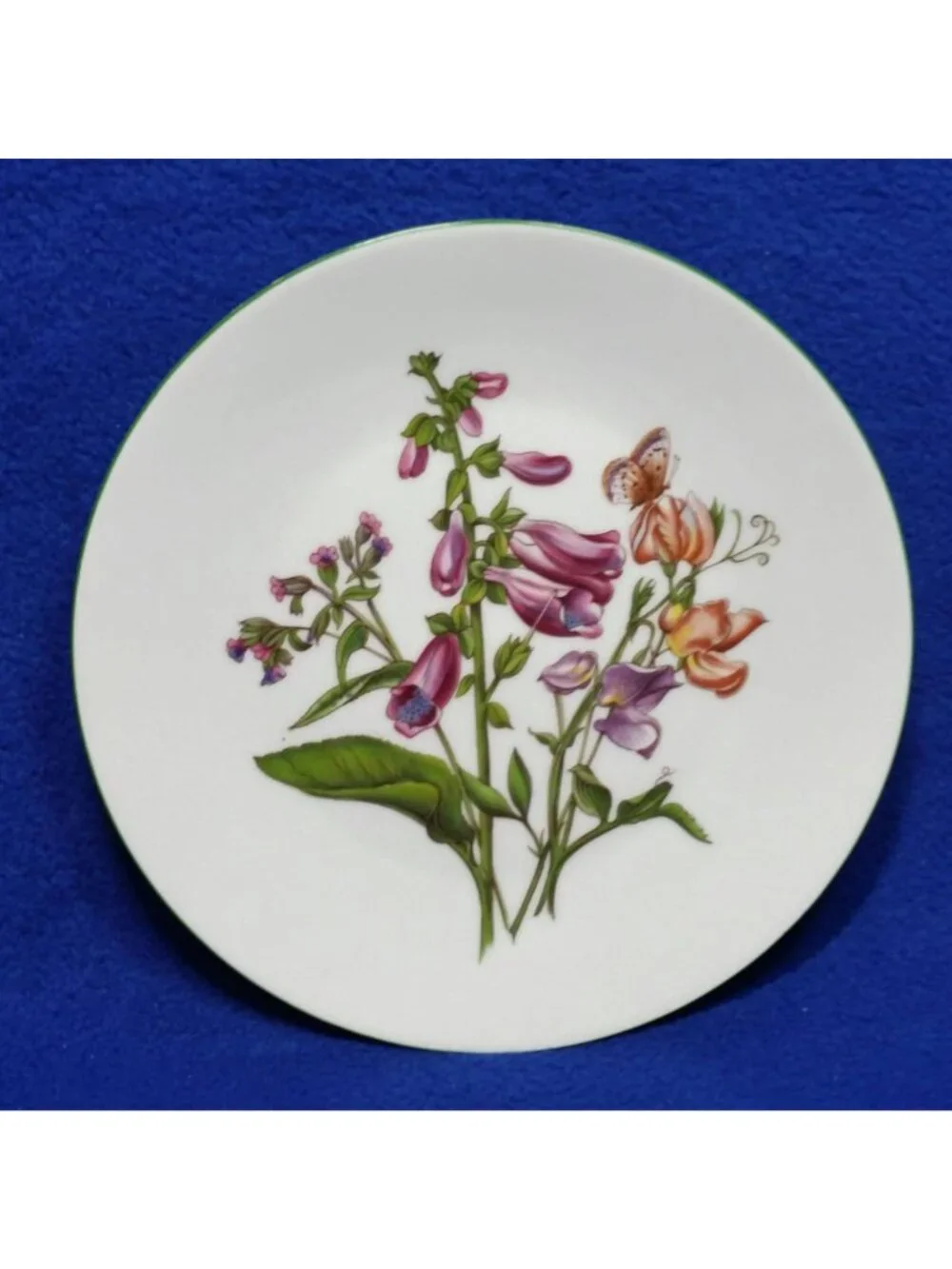 Bareuther Waldsassen Floral Butterfly Salad Plate Wildflower Series Germany 1980